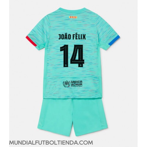 Camiseta Barcelona Joao Felix #14 Tercera Equipación Replica 2023-24 para niños mangas cortas (+ Pantalones cortos)